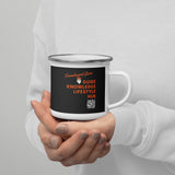 Snowboard Guru "Ride Fast Die Hard" Enamel Camping Mug
