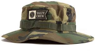 Salty Crew ALPHA STAMPED Wood CAMO BUCKET  WATERPROOF BOONIE 
Hat