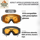 Adult Apollo OTG Goggle Black Matt/Silver Mirror