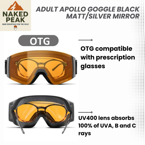 Adult Apollo OTG Goggle Black Matt/Silver Mirror