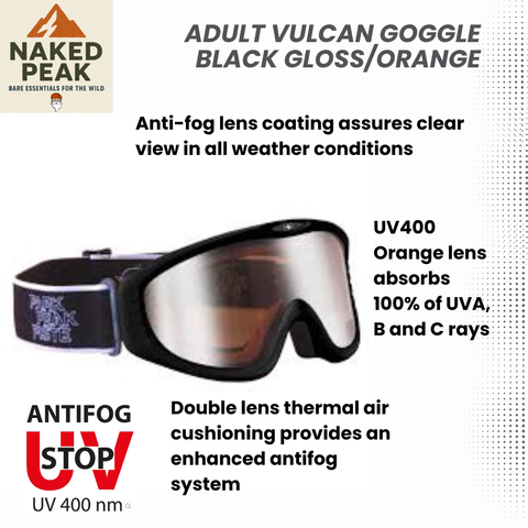 Adult Vulcan Goggle Black Gloss/Orange