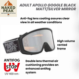 Adult Apollo OTG Goggle Black Matt/Silver Mirror