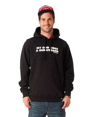 Horsefeathers MY GOD RIDES A SNOWBOARD HOODIE